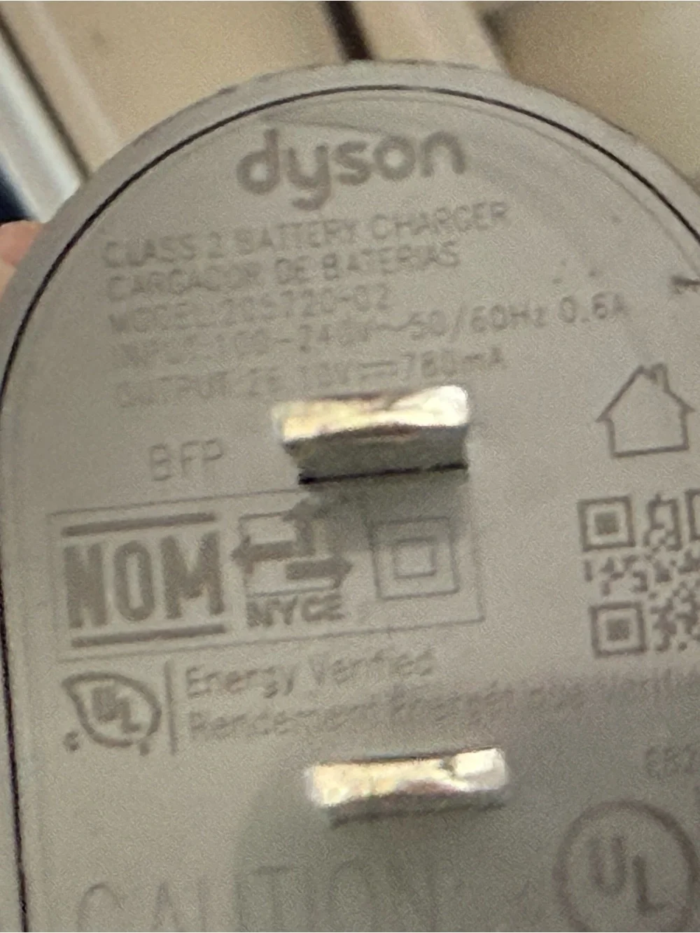 Dyson Gray Power Charger with Coiled Cable